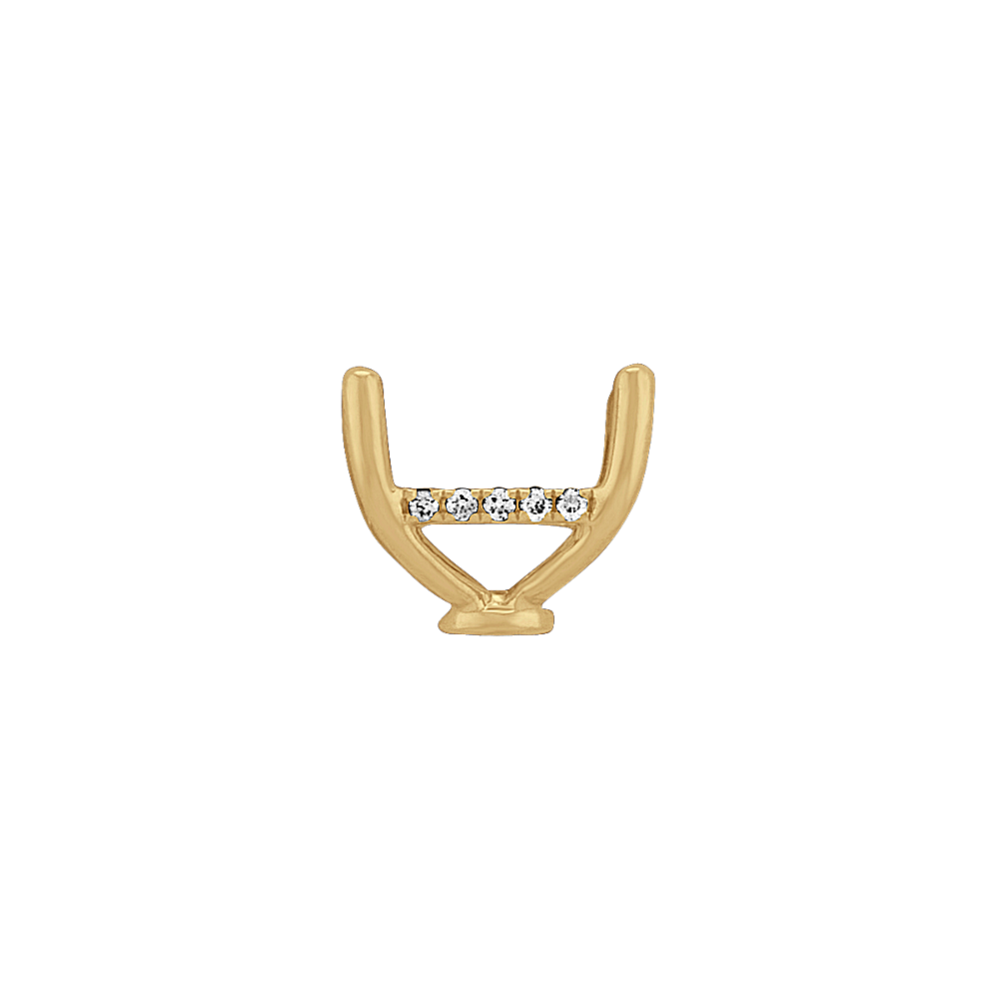 Rosebud Diamond Decorative Crown to Hold 10x8mm Emerald Shaped Gemstone