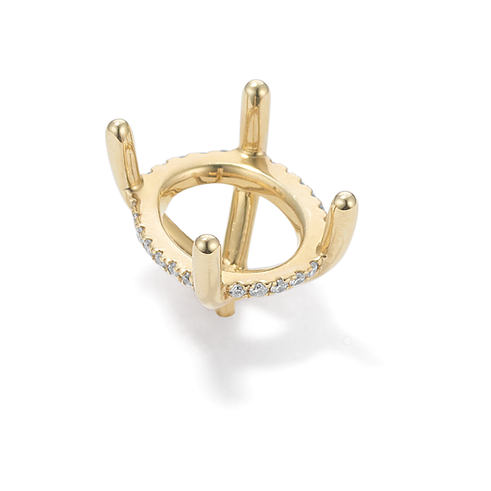 Rosebud Diamond Decorative Crown (Holds approx. 12.5x9mm Oval)