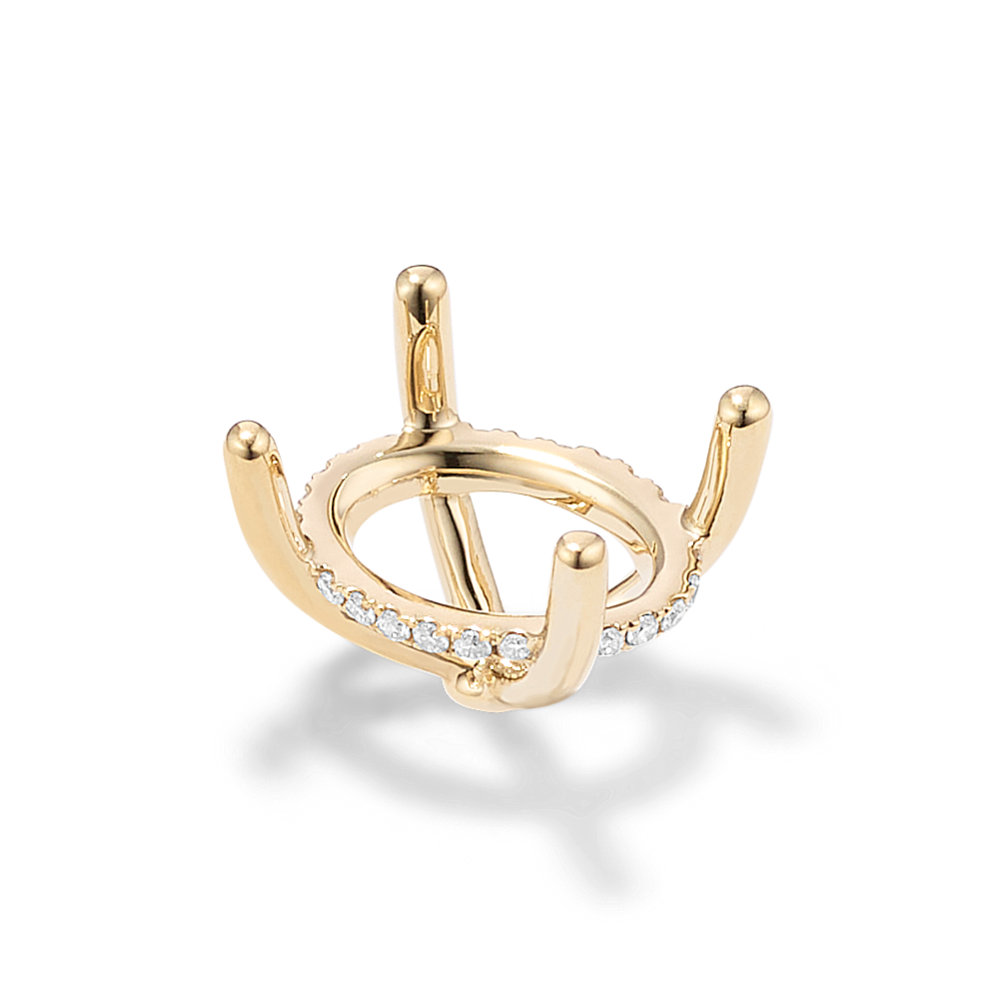 Rosebud Diamond Decorative Crown (Holds approx. 11x9mm Oval)