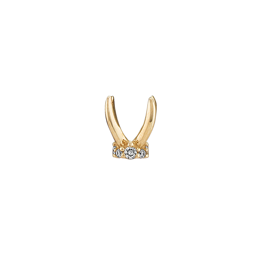 Diamond Accented Decorative Crown to Hold 6mm Round Gemstone