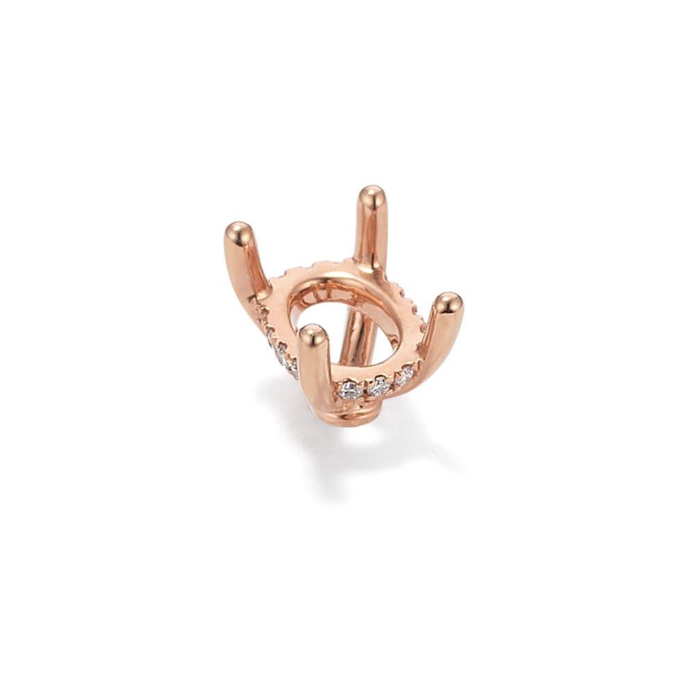 Rosebud Diamond Decorative Crown (Holds approx. 8x6mm Oval)