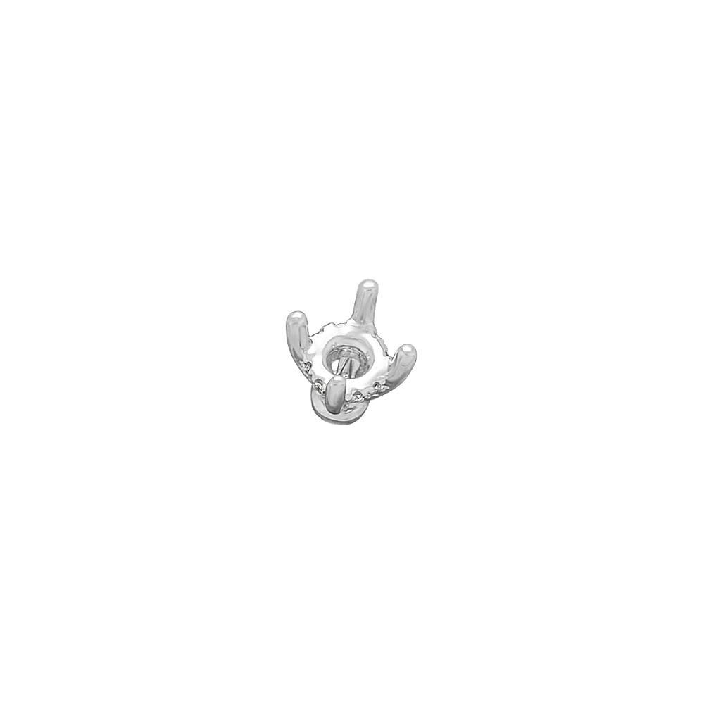 Rosebud Natural Diamond Decorative Crown to Hold 4mm Round Gemstone
