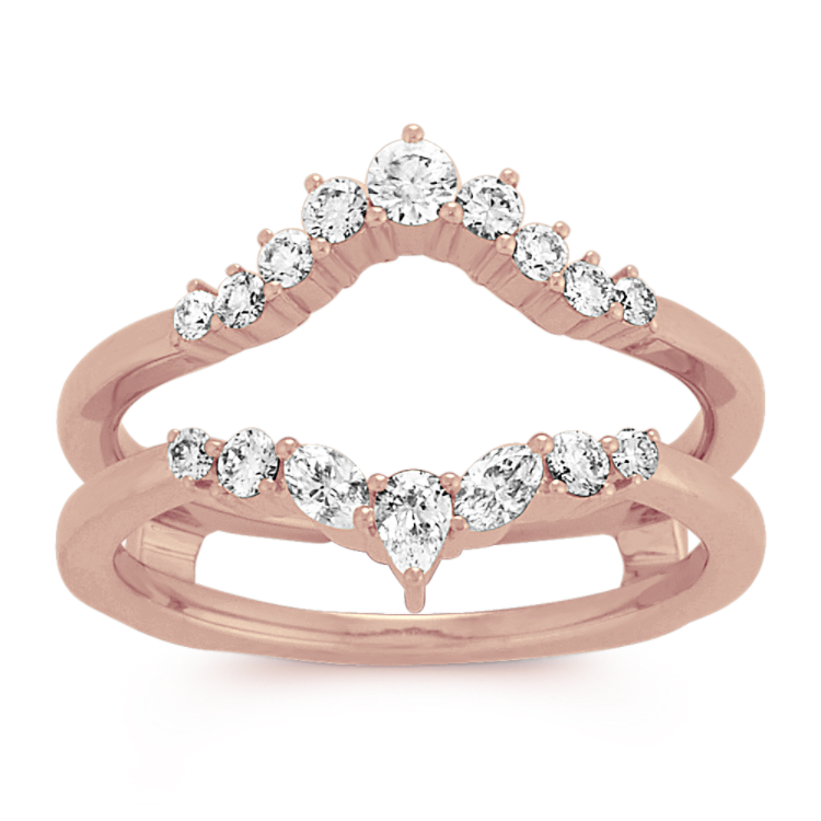 Natural Diamond Accented Ring Guard in 14K Rose Gold