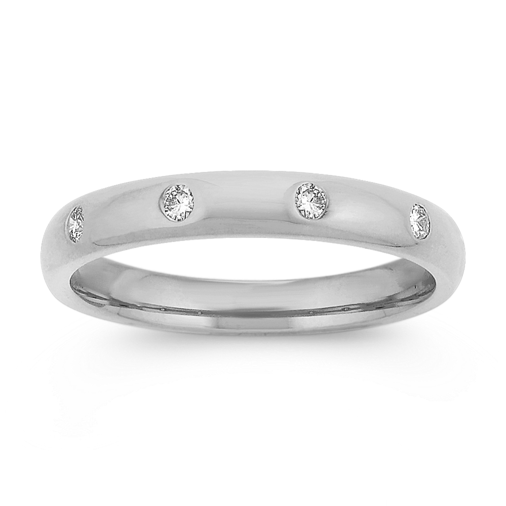 Diamond Bezel Set Wedding Band