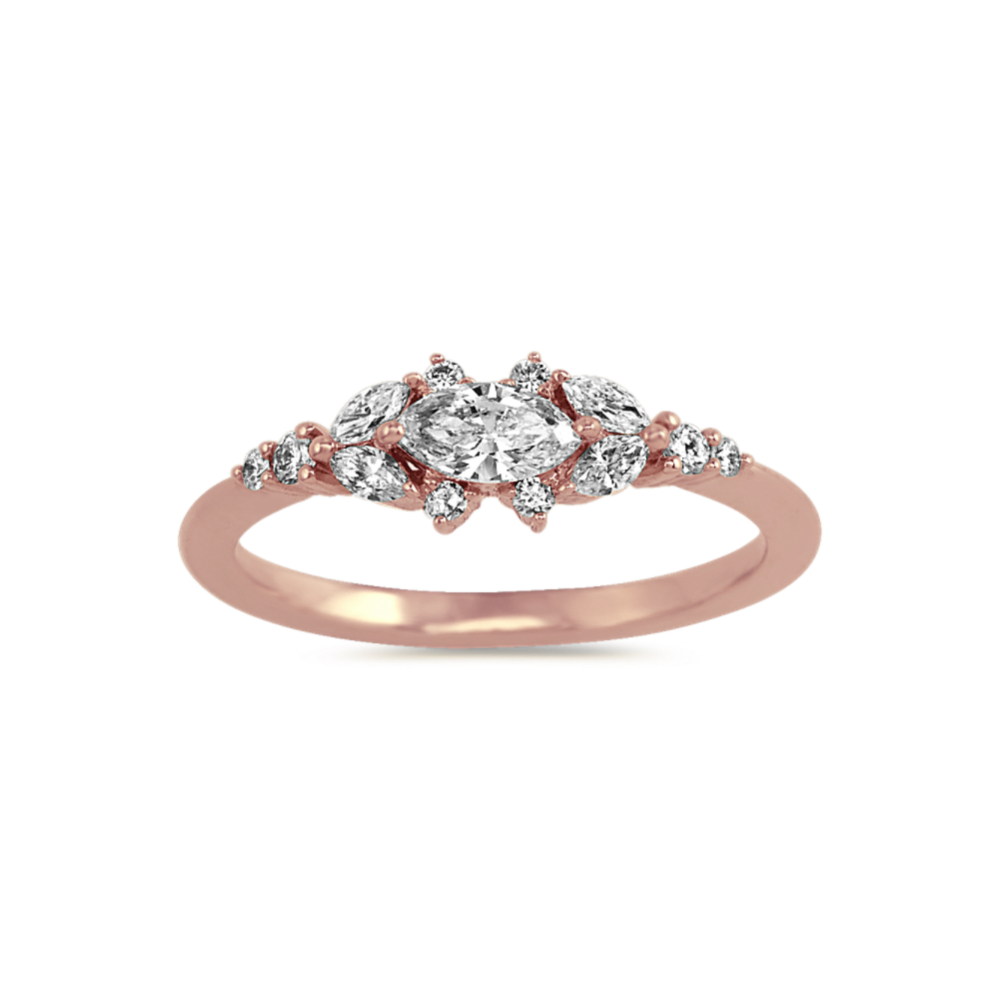 Aurelia Diamond Cluster Ring in 14K Rose Gold
