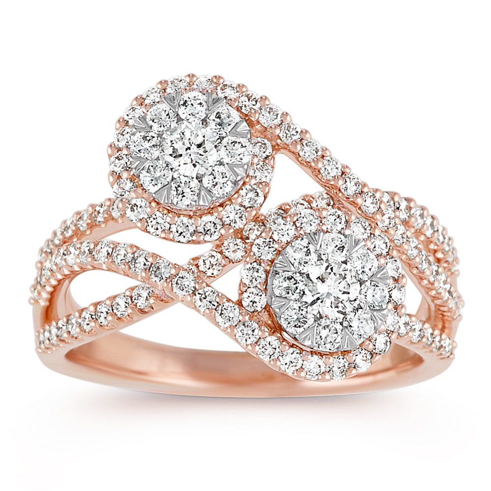 Diamond Cluster Ring in 14k Rose Gold