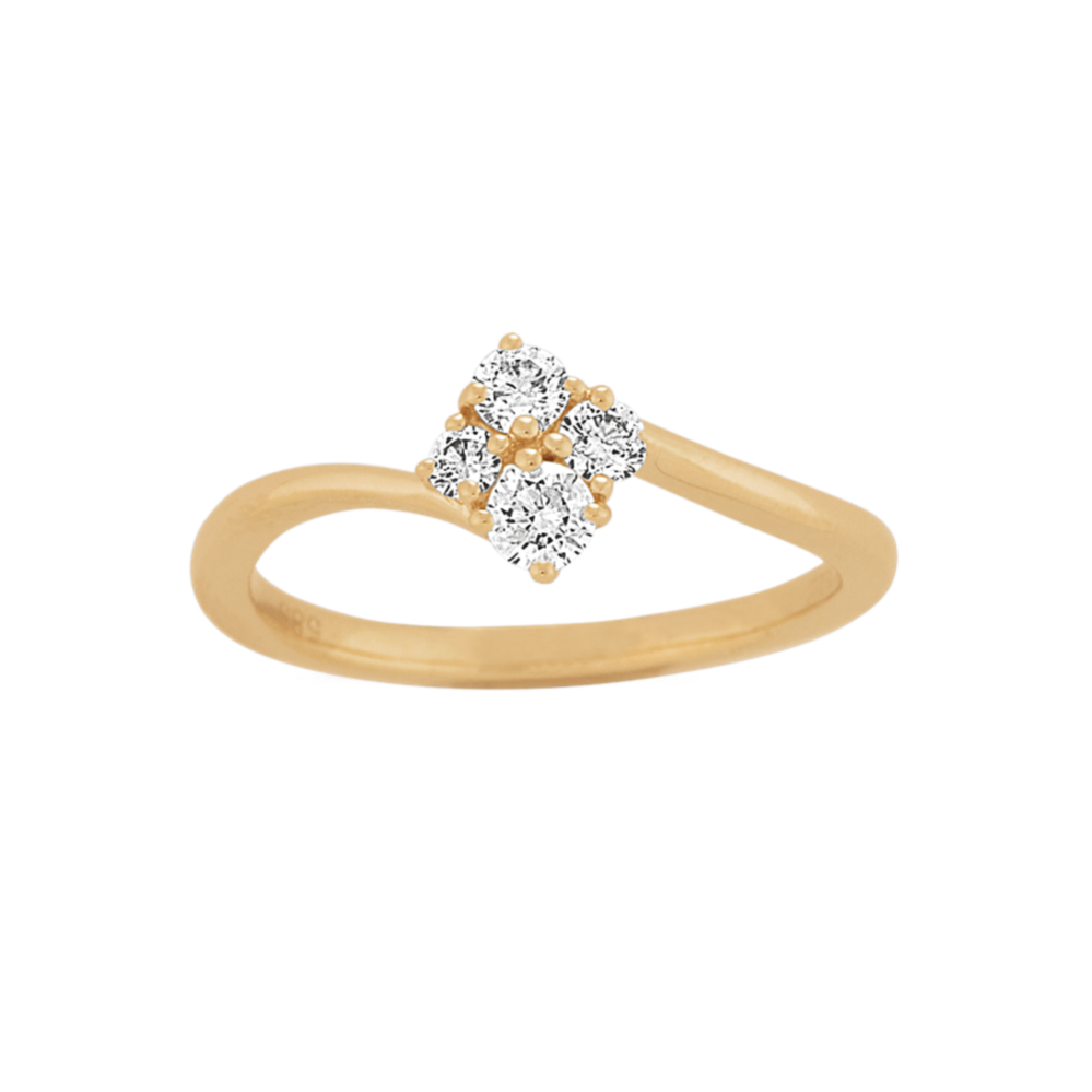 Diamond Cluster Ring in 14k Yellow Gold