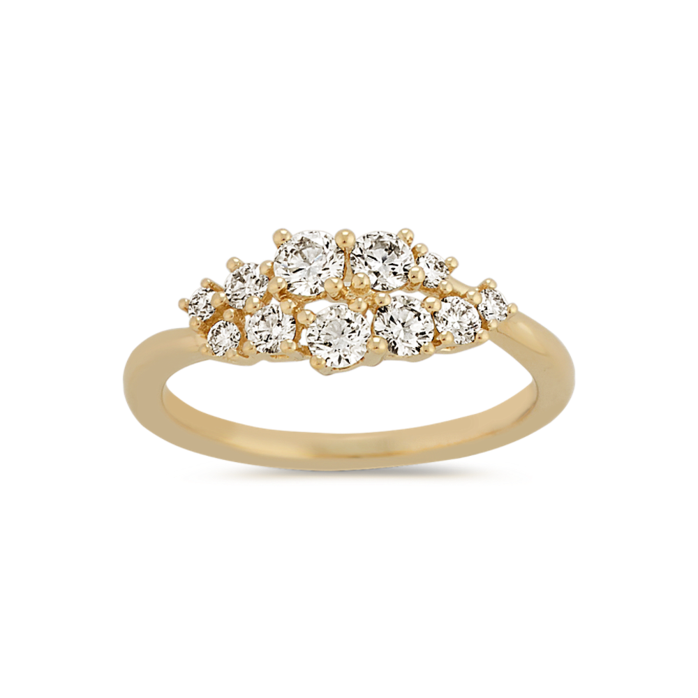 Adelaide Natural Diamond Cluster Ring in 14K Yellow Gold