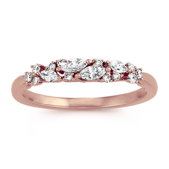 Meadow Diamond Cluster Wedding Band in 14k Rose Gold