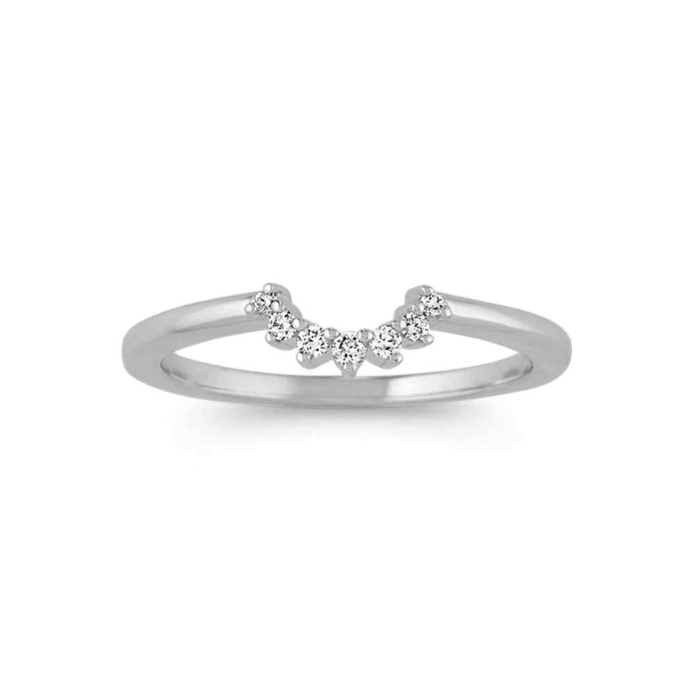 Diamond Contour Wedding Band in White Gold