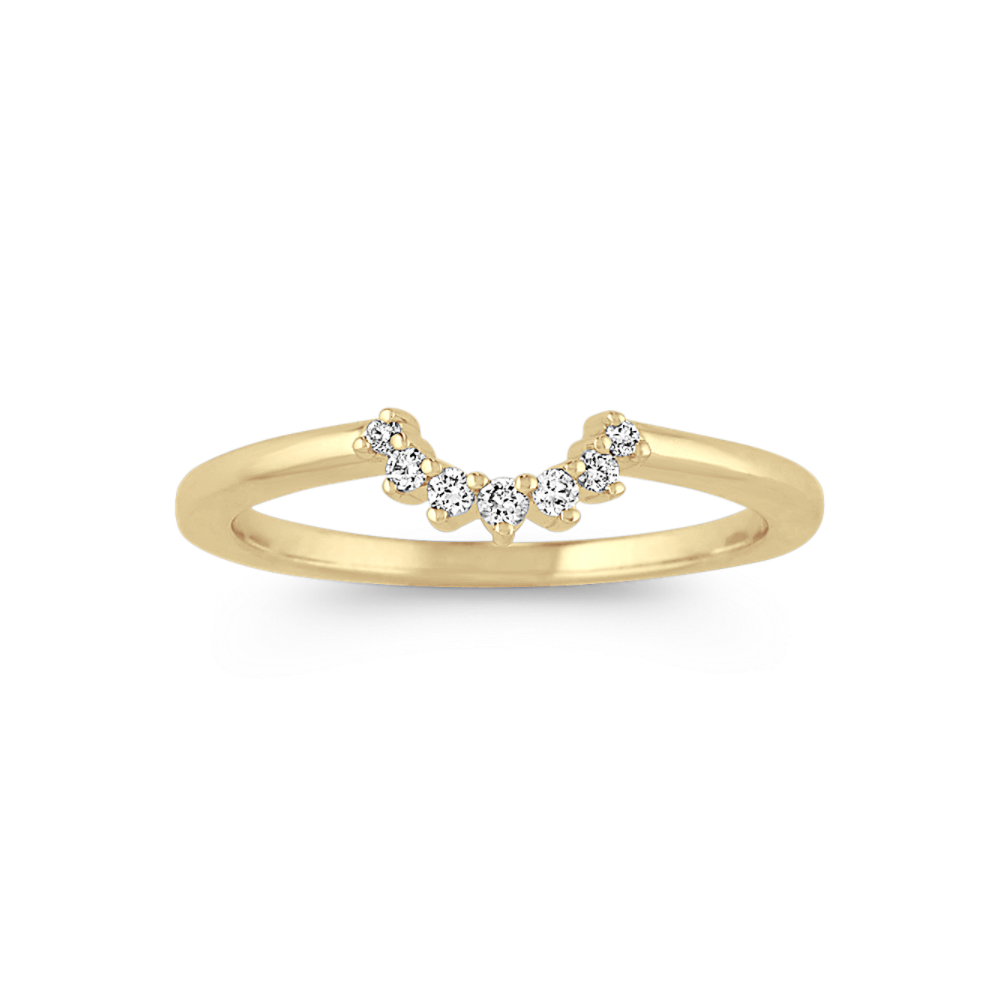 Natural Diamond Contour Wedding Band in Yellow Gold