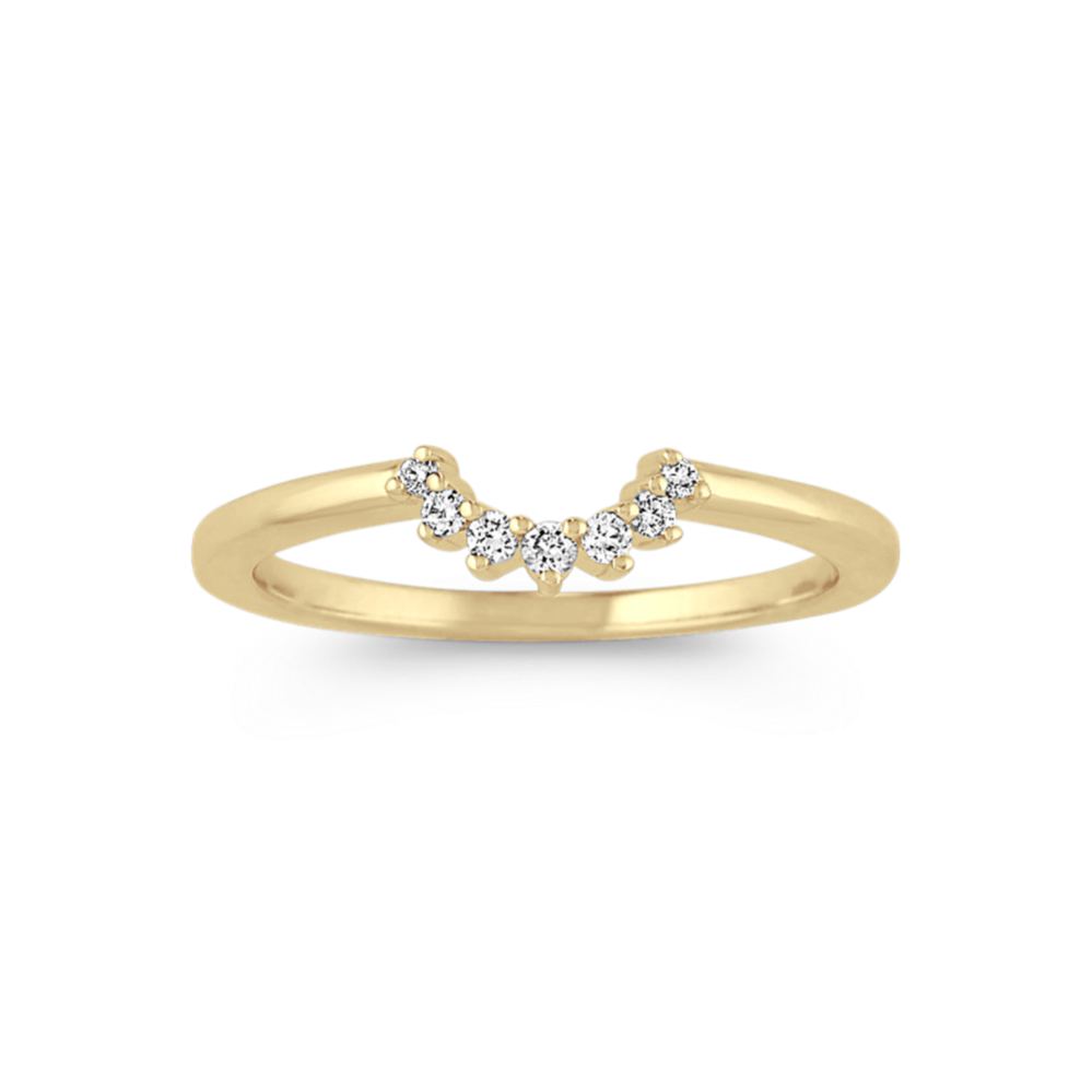 Diamond Contour Wedding Band in Yellow Gold