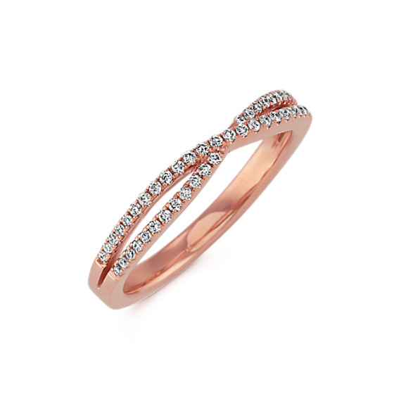 criss cross diamond wedding band