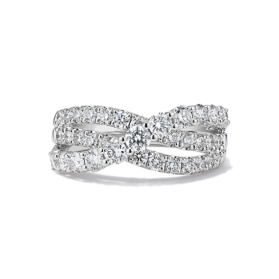 Crossover Diamond Ring