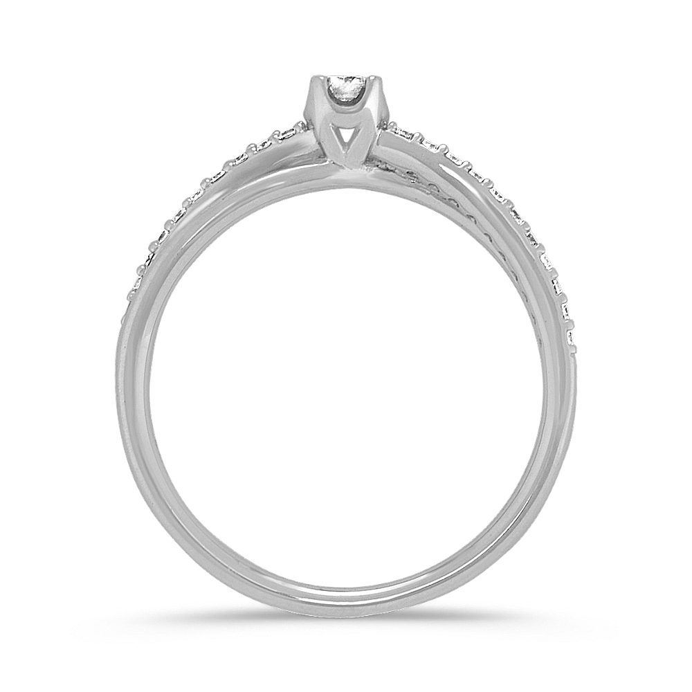 Diamond Crossover Promise Ring in Sterling Silver Shane Co.