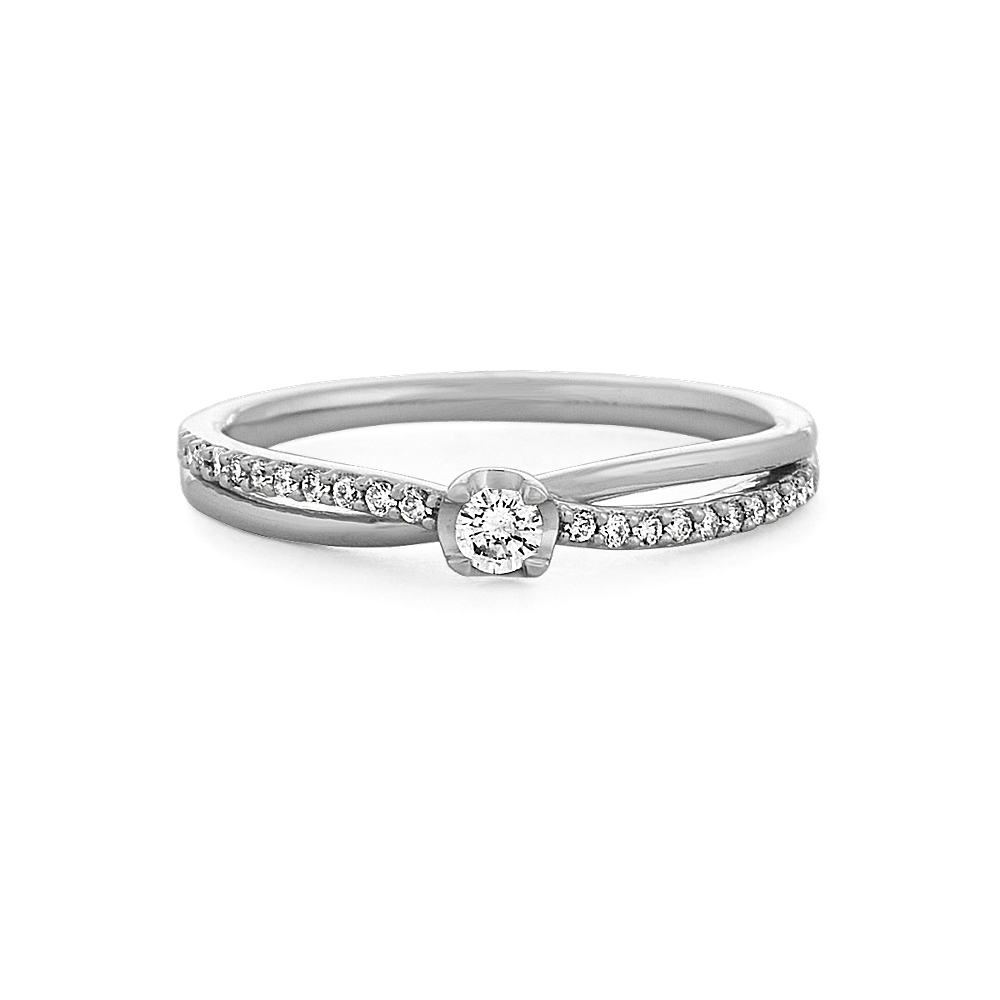 Diamond Crossover Promise Ring in Sterling Silver Shane Co.