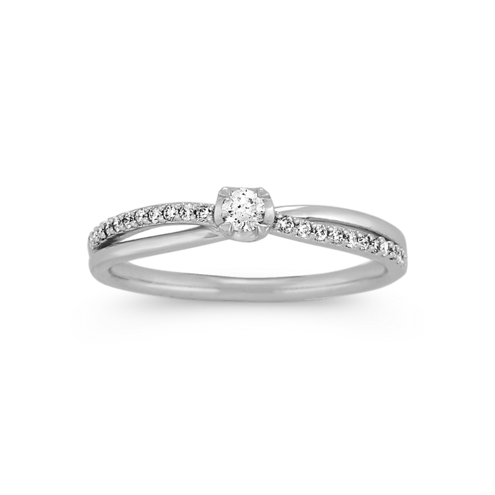 Diamond Crossover Promise Ring in Sterling Silver Shane Co.