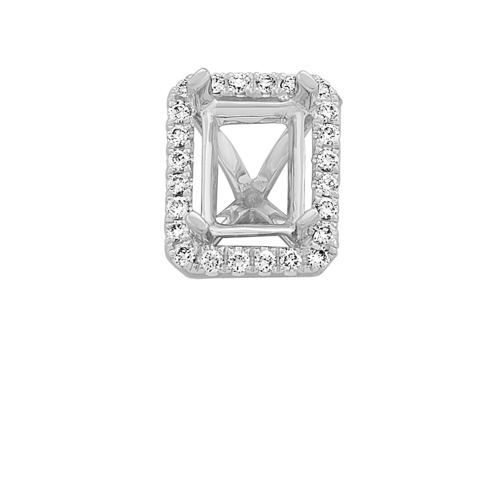 Diamond Halo Decorative Crown (Holds approx. 7.5x5.5mm Emerald Cut)