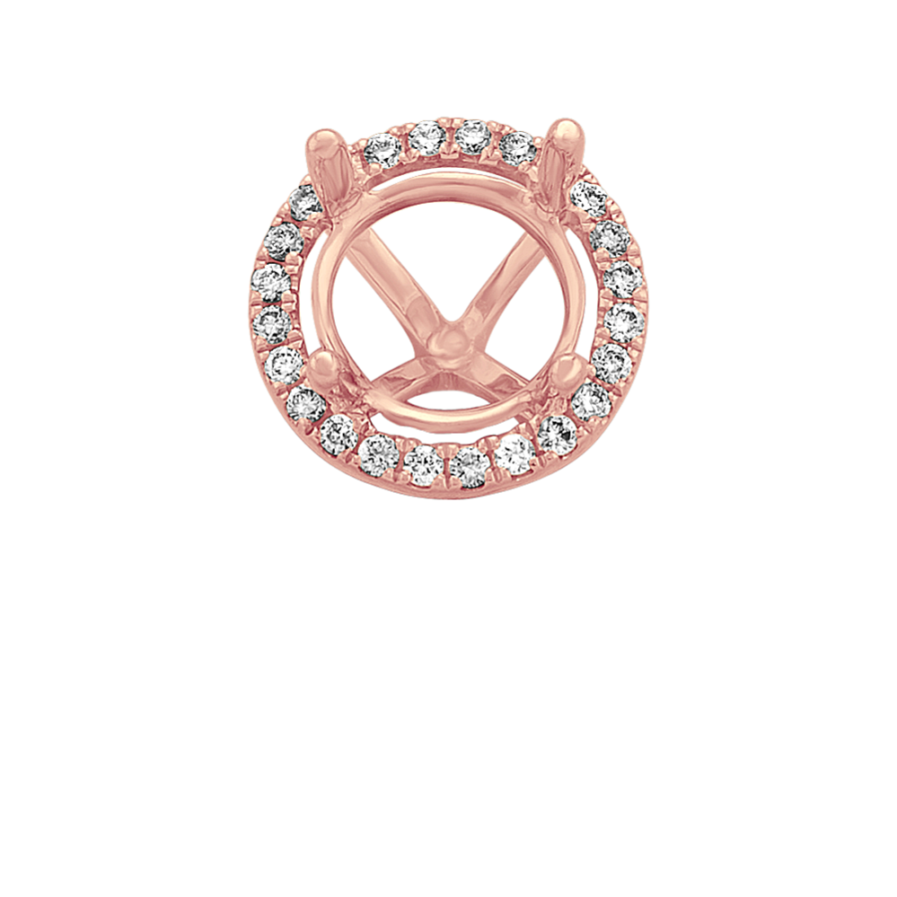 Classic Diamond Halo Decorative Crown to Hold 8.2mm Round Gemstone