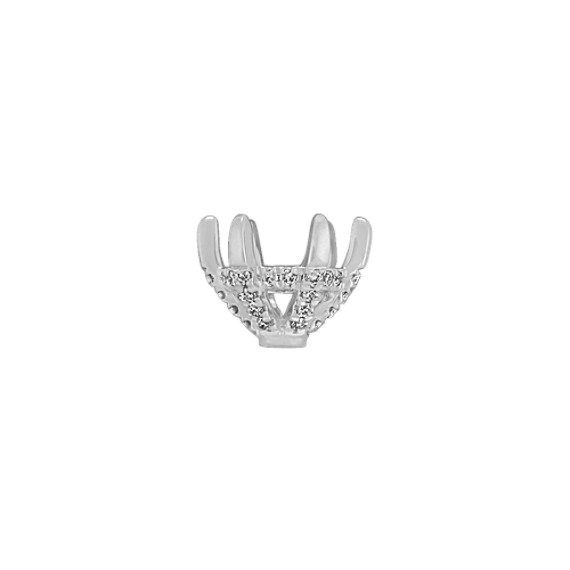 Diamond Pedestal Decorative Crown to Hold 7mm Round Gemstone