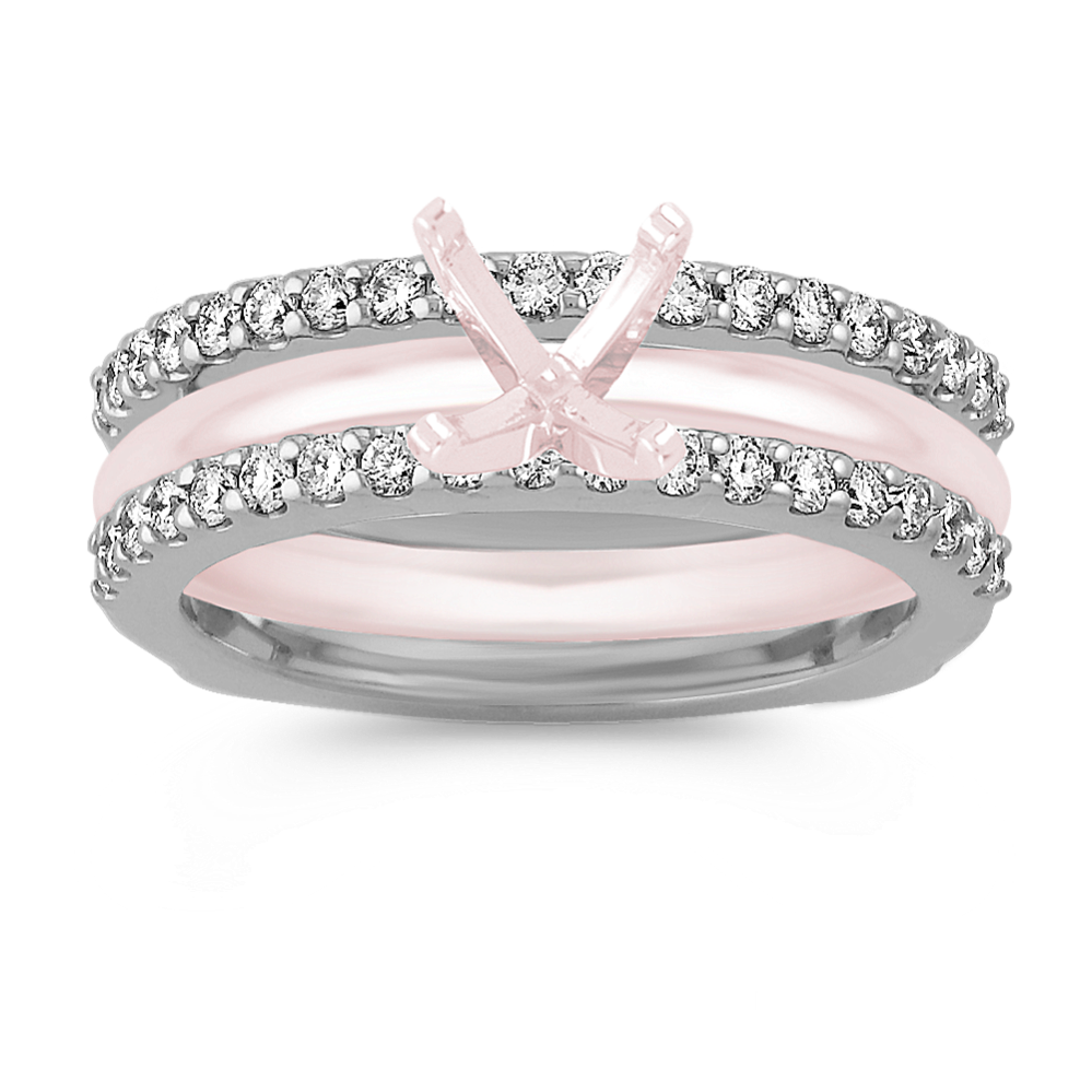 Diamond Double Band Solitaire Engagement Ring Guard