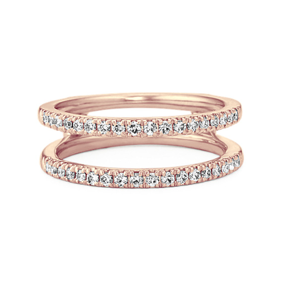 Diamond Engagement Ring Guard in 14k Rose Gold | Shane Co.