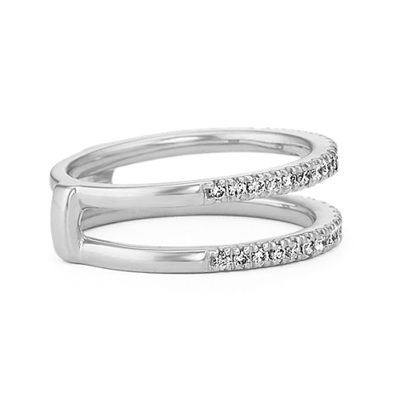 Diamond Engagement Ring Guard in 14k White Gold | Shane Co.