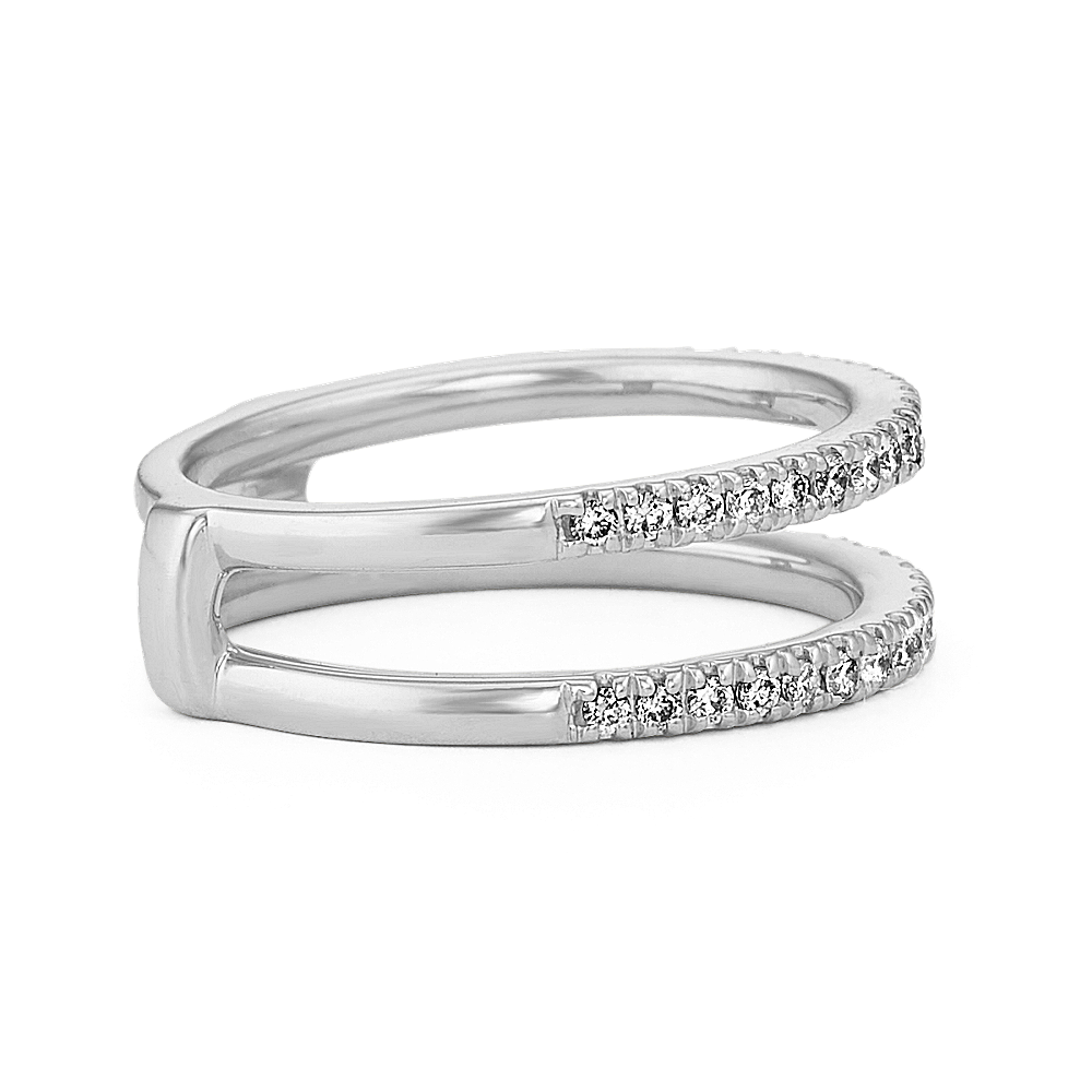 Diamond Engagement Ring Guard in 14k White Gold | Shane Co.