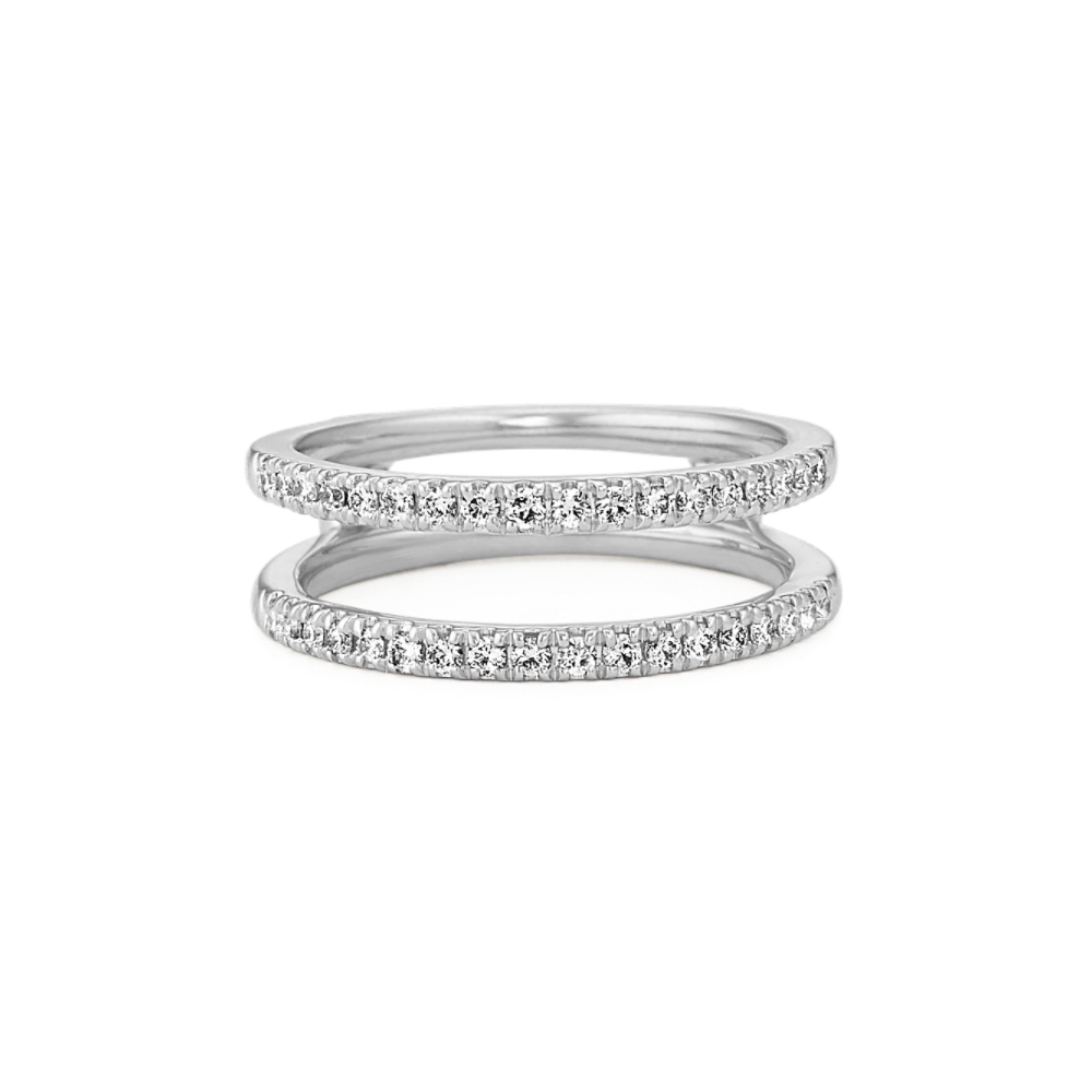 Diamond Engagement Ring Guard in 14k White Gold Shane Co.
