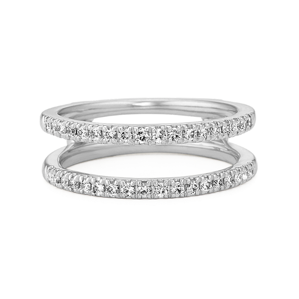 Diamond Engagement Ring Guard in 14k White Gold | Shane Co.