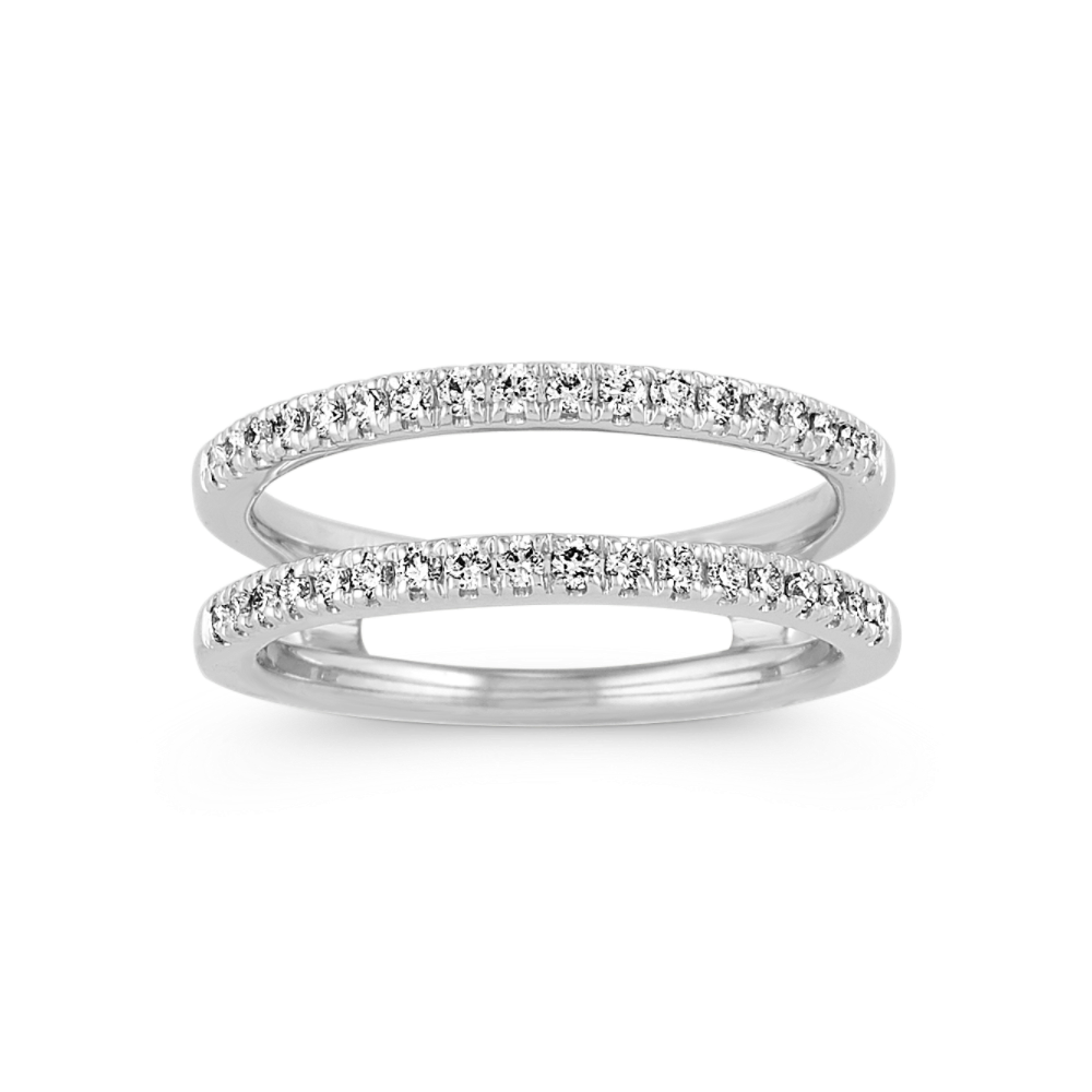 Diamond Engagement Ring Guard in 14k White Gold