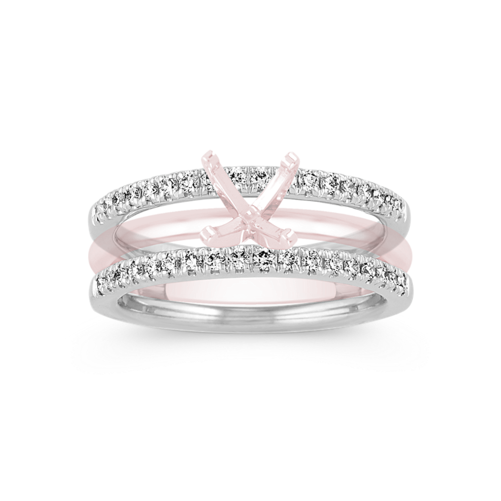 Diamond Engagement Ring Guard in 14k White Gold Shane Co.