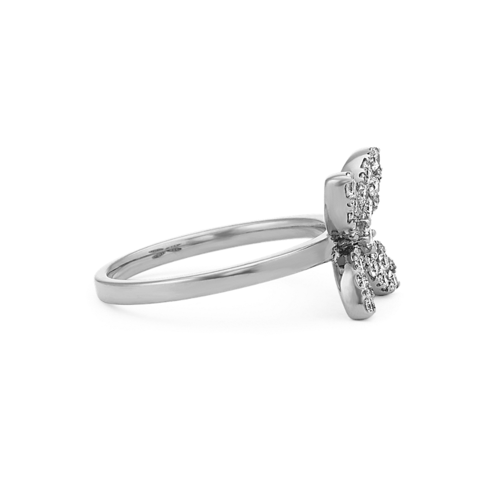 Diamond Flower Ring in 14k White Gold Shane Co.