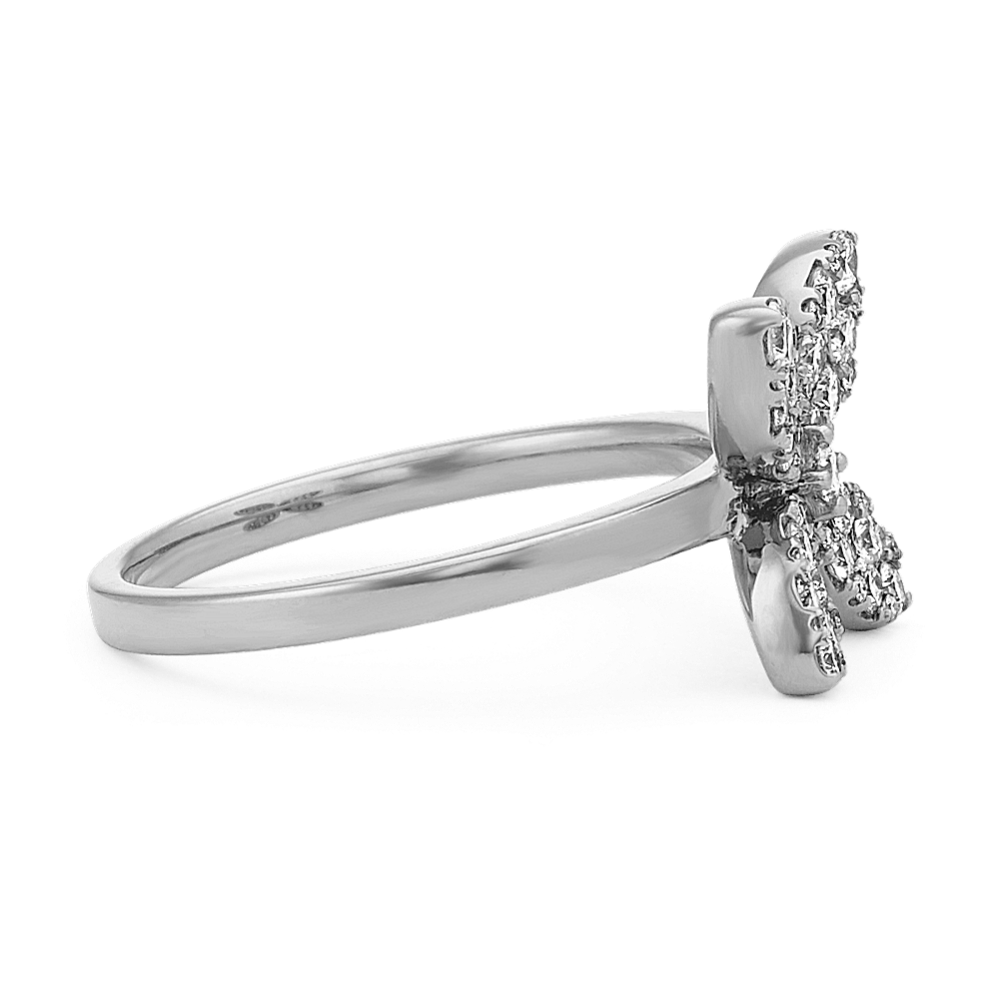 Diamond Flower Ring in 14k White Gold Shane Co.