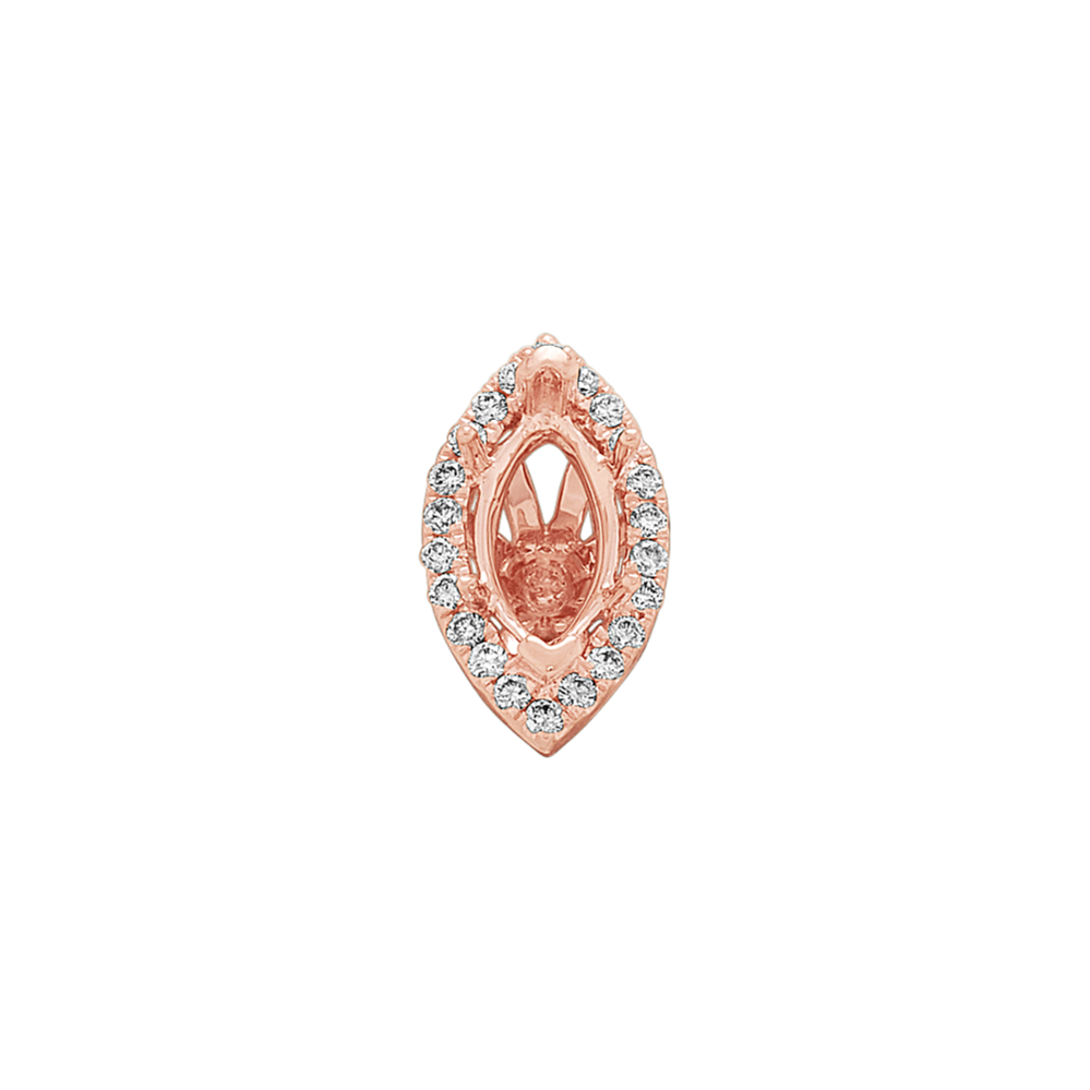 Diamond Halo Decorative Crown to Hold 9x4.5mm Marquise Gemstone