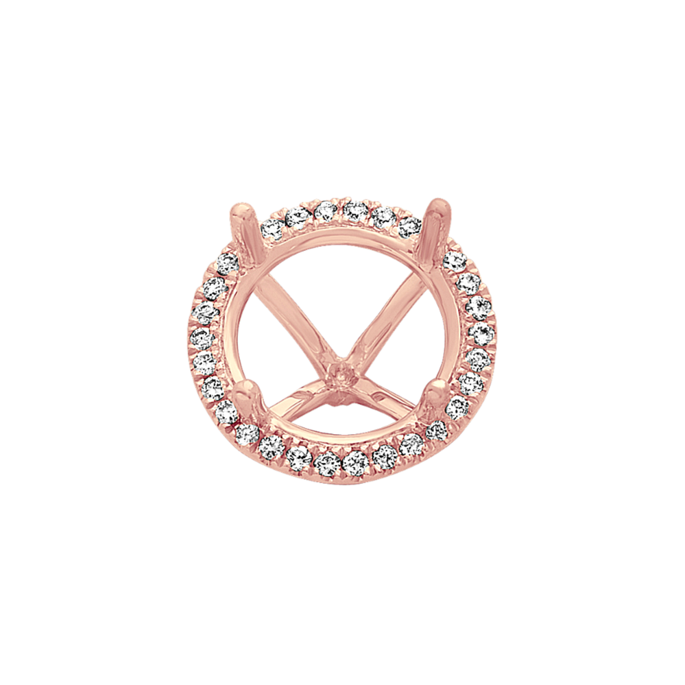 Classic Diamond Halo Decorative Crown to Hold 11mm Round Gemstone