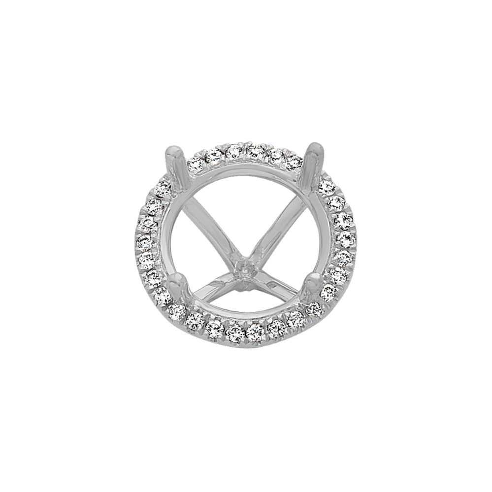 Classic Diamond Halo Decorative Crown to Hold 11mm Round Gemstone