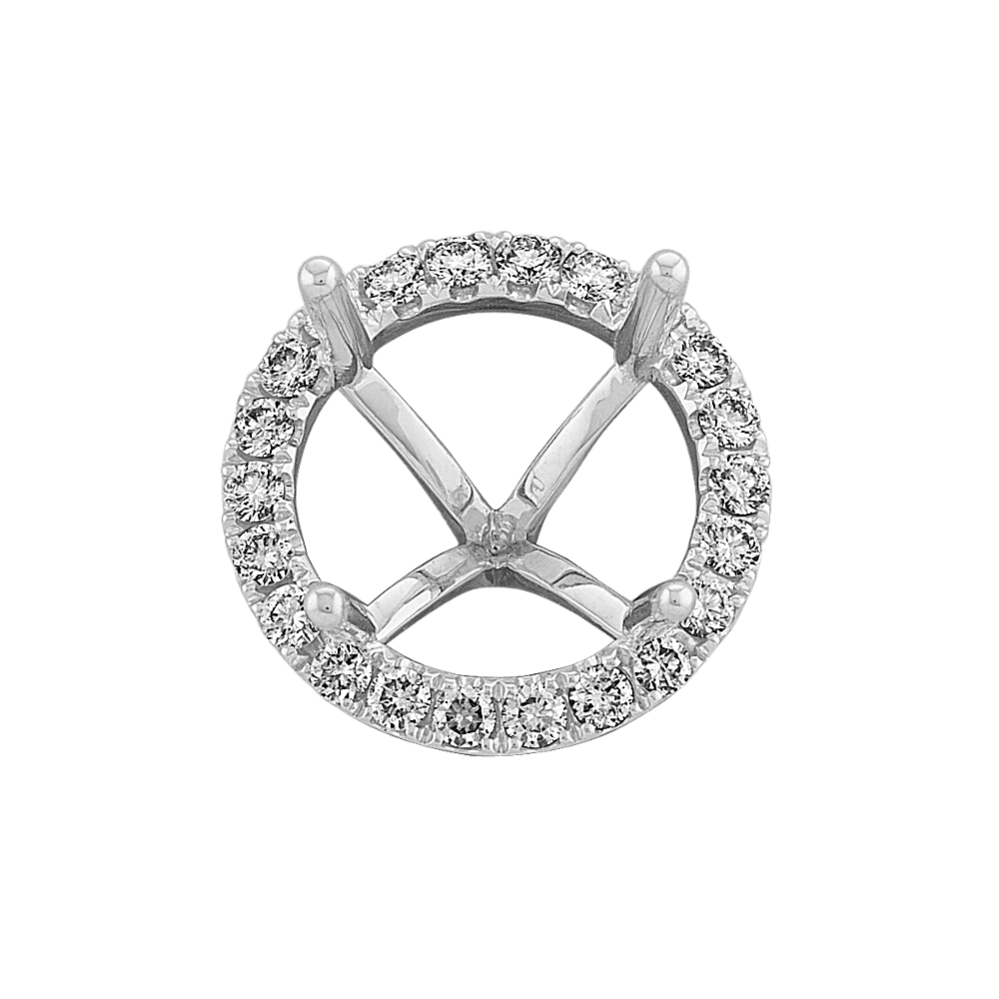 Diamond Halo Decorative Crown in 14K White Gold