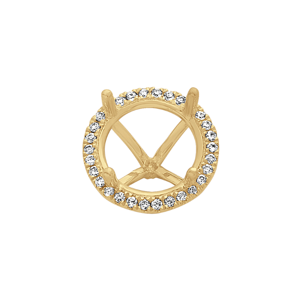 Classic Diamond Halo Decorative Crown to Hold 11mm Round Gemstone