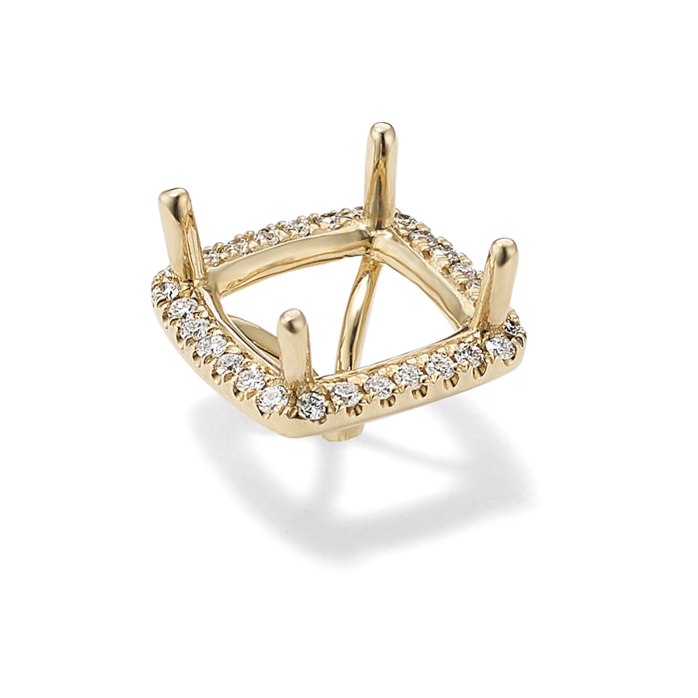 Diamond Halo Decorative Crown (Holds approx. 10mm Square Center Stone)