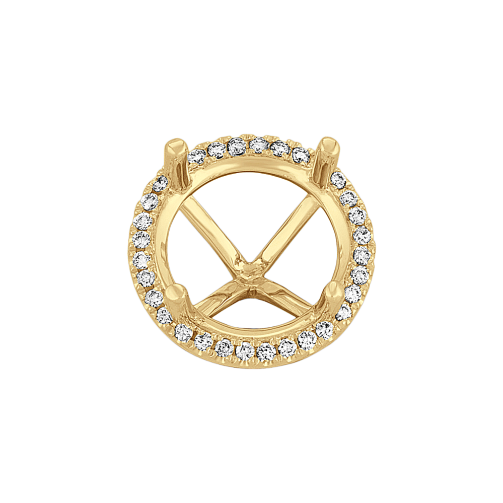 Classic Diamond Halo Decorative Crown to Hold 12mm Round Gemstone