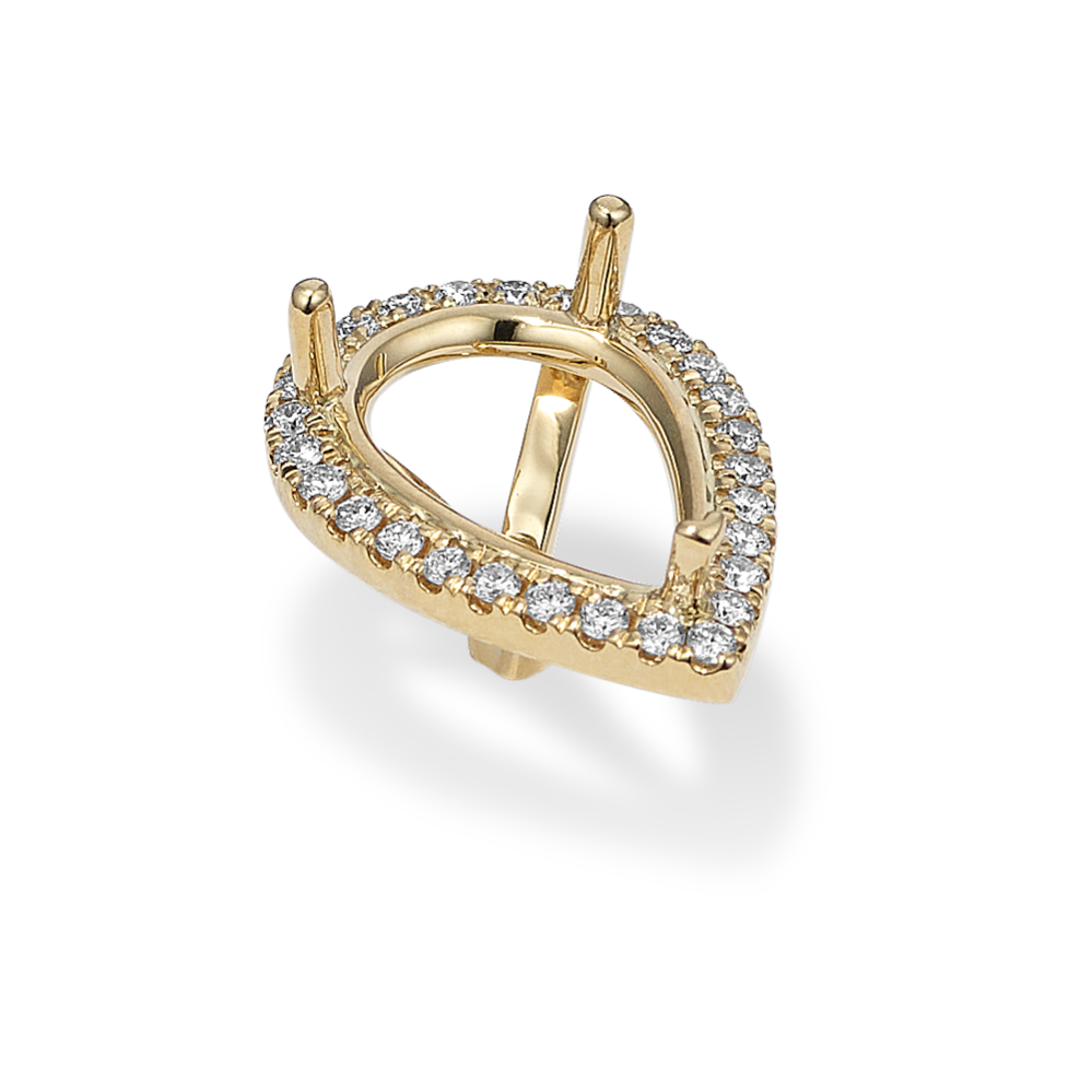 Diamond Halo Decorative Crown (Holds approx. 12x8mm Pear)