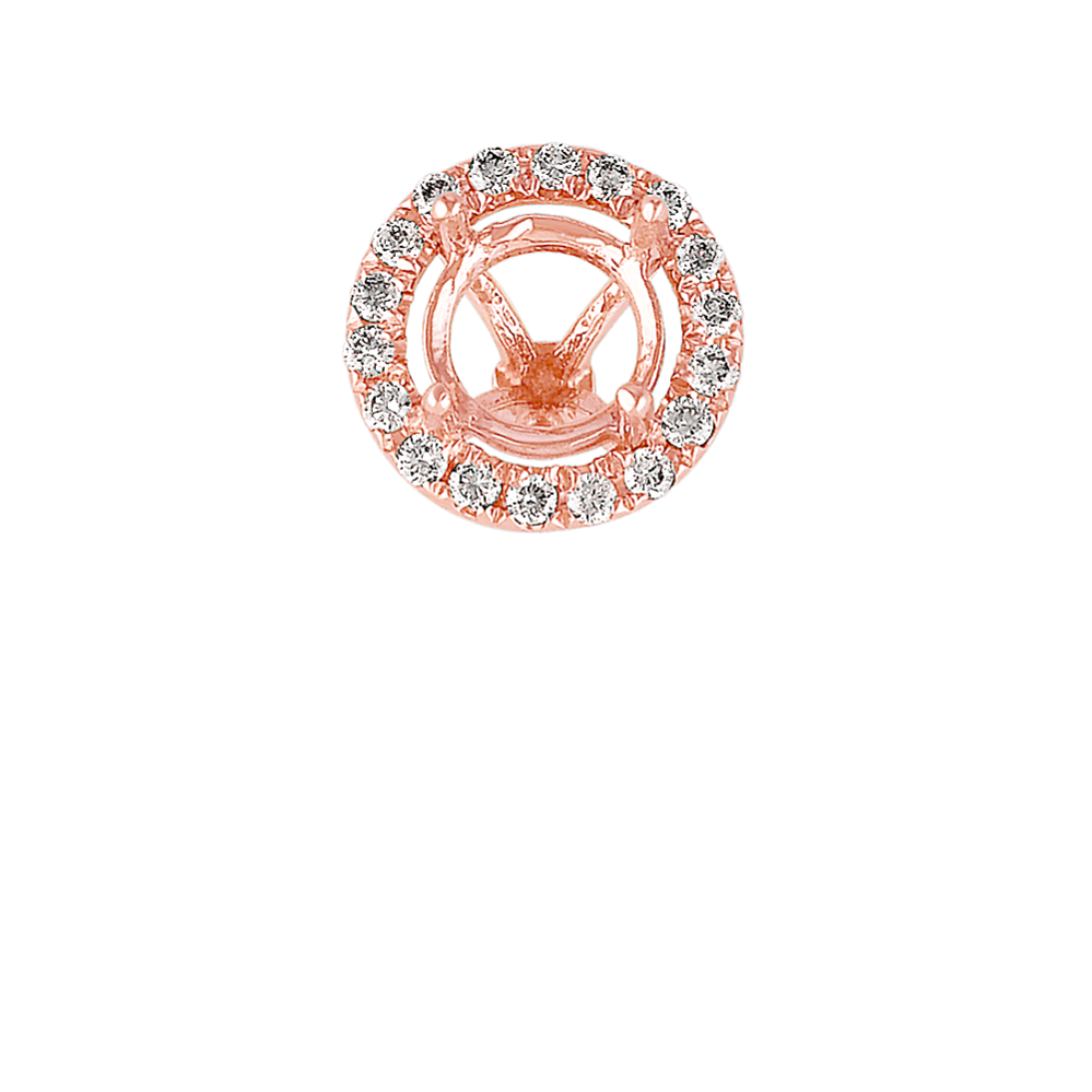 Classic Diamond Halo Decorative Crown to Hold 6mm Round Gemstone