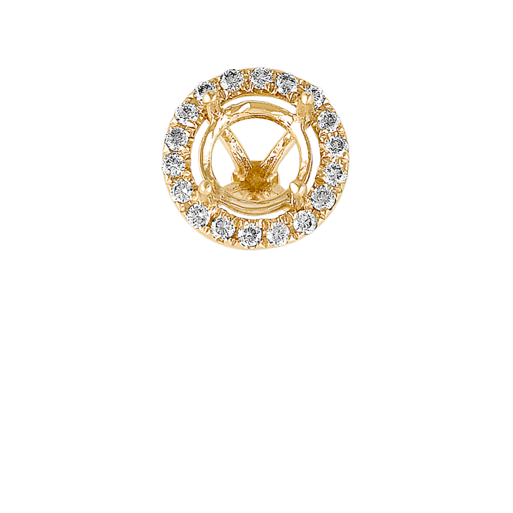 Classic Diamond Halo Decorative Crown to Hold 6mm Round Gemstone