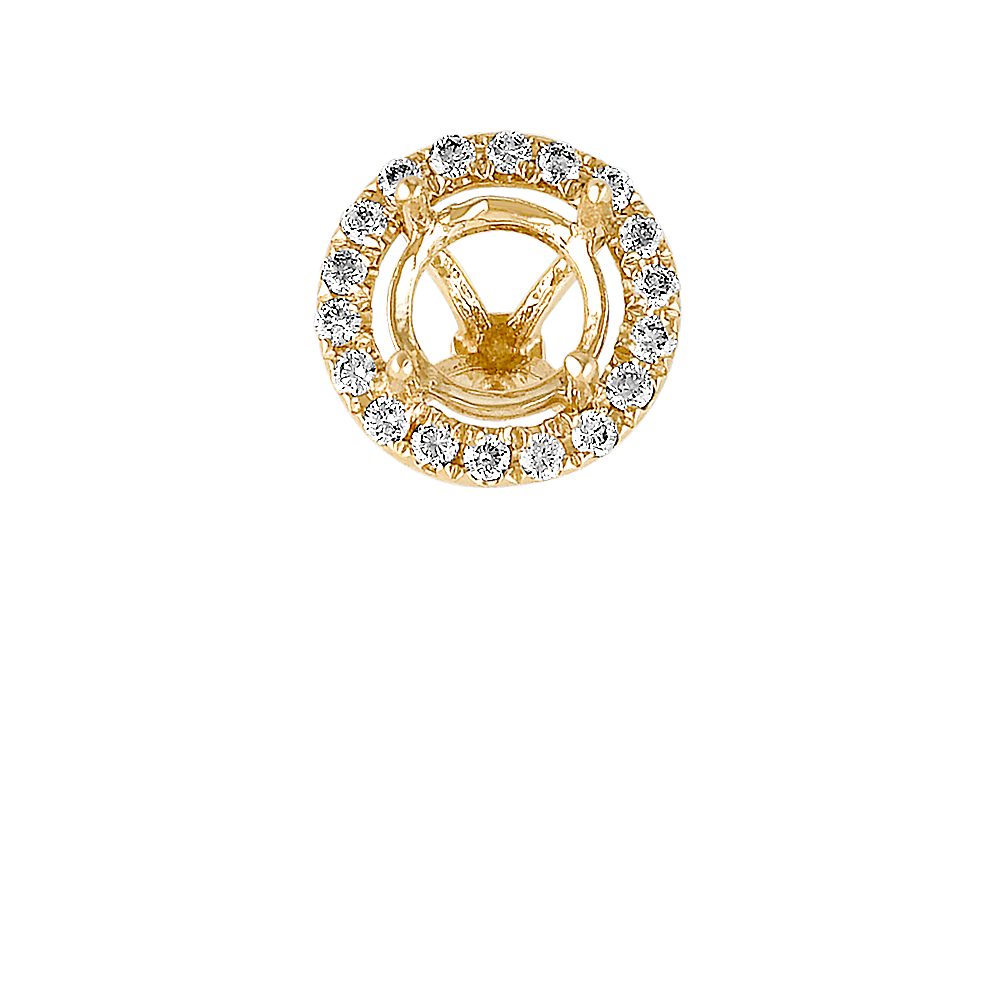Classic Diamond Halo Decorative Crown to Hold 6mm Round Gemstone