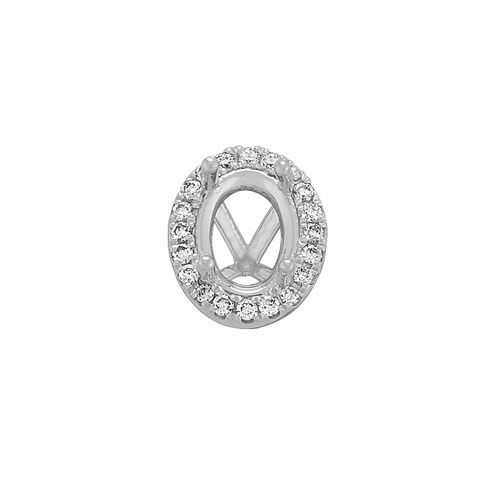 Diamond Halo Decorative Crown to Hold 7.5x5.5mm Oval Gemstone