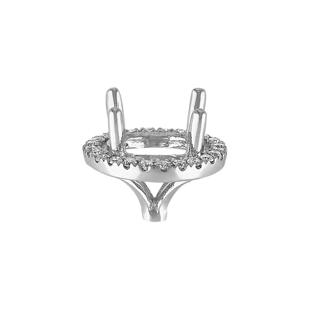 Classic Diamond Halo Decorative Crown to Hold 8.2mm Round Gemstone