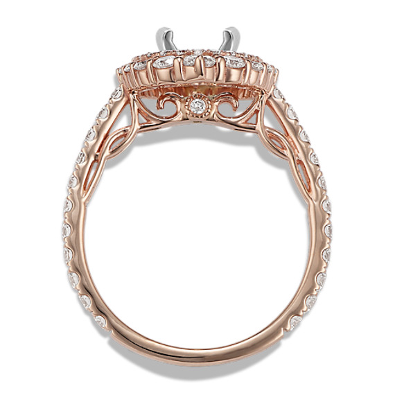 Opulence Double Halo Diamond Engagement Ring in 14k Rose Gold | Shane Co.