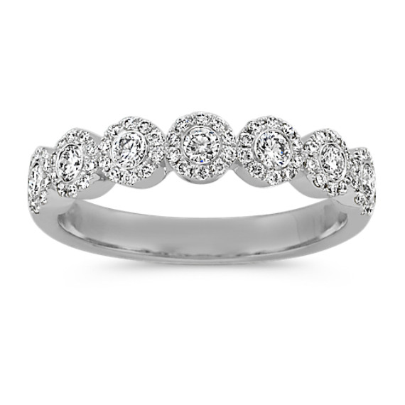Diamond Halo Wedding Band In 14k White Gold Shane Co Diamond Halo Wedding Band In 14k White Gold