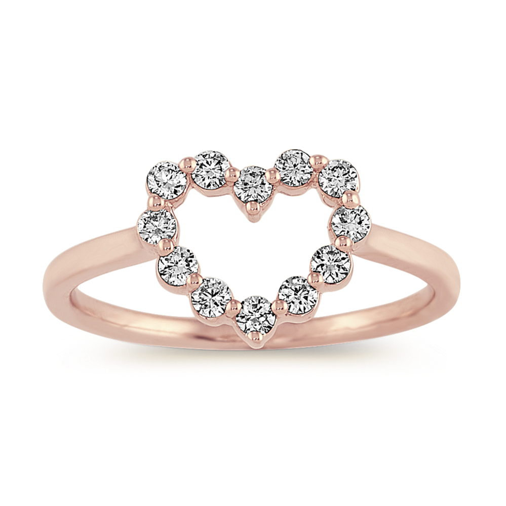 Diamond Heart Ring in Rose Gold